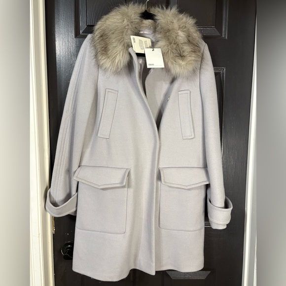 ASOS Beautiful Grey Coat/Faux Fur Collar Size 4 NWT/ready to ship same/next day. - Picture 10 of 10
